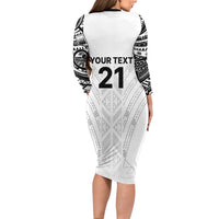 New Zealand Koru Fern Custom Family Matching Long Sleeve Bodycon Dress and Hawaiian Shirt Simple Taniko Motif