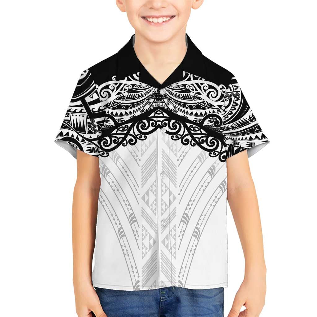 New Zealand Koru Fern Custom Family Matching Off Shoulder Short Dress and Hawaiian Shirt Simple Taniko Motif