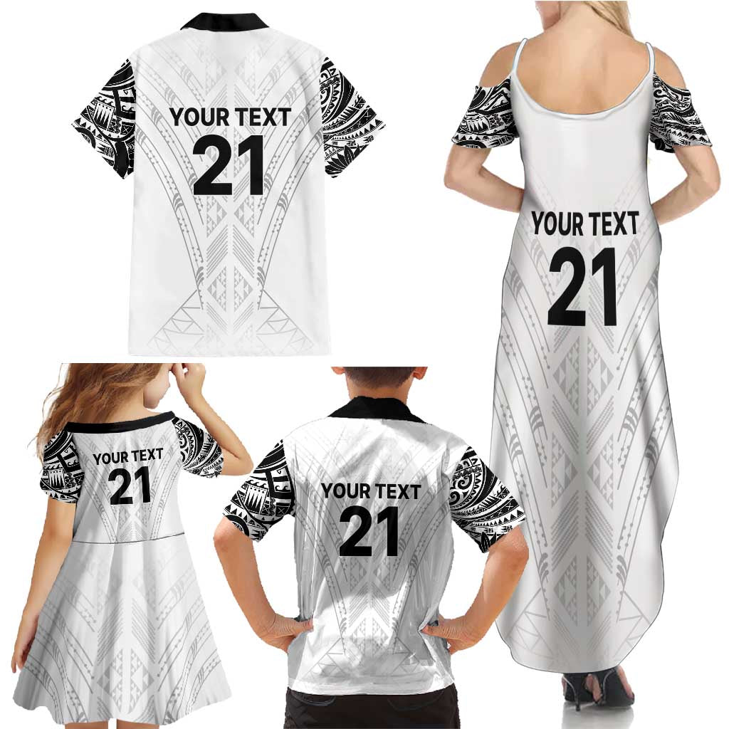 New Zealand Koru Fern Custom Family Matching Summer Maxi Dress and Hawaiian Shirt Simple Taniko Motif