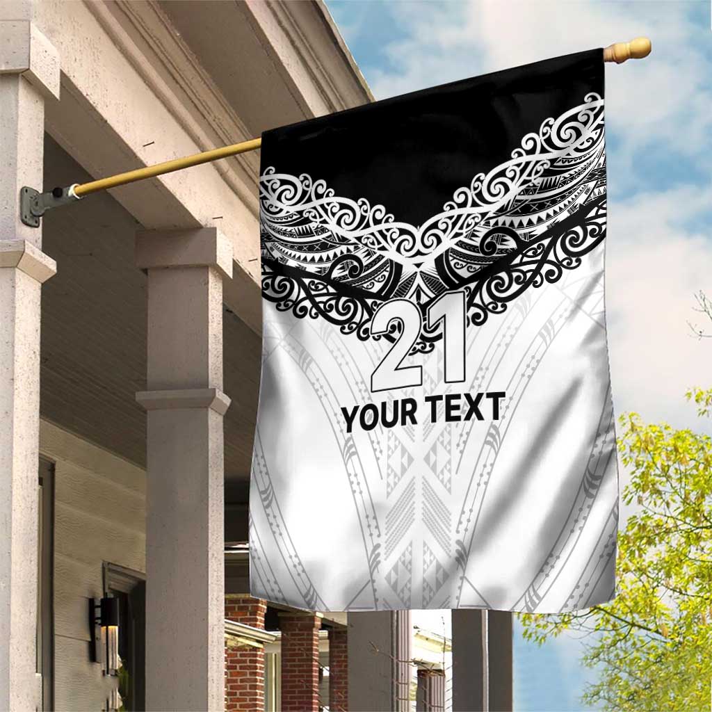New Zealand Koru Fern Custom Garden Flag Simple Taniko Motif LT9 House Flag White - Polynesian Pride