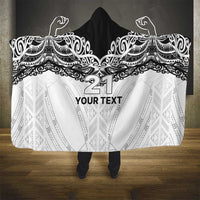 New Zealand Koru Fern Custom Hooded Blanket Simple Taniko Motif