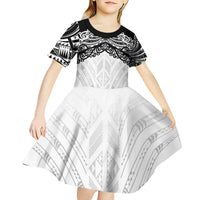 New Zealand Koru Fern Custom Kid Short Sleeve Dress Simple Taniko Motif