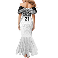 New Zealand Koru Fern Custom Mermaid Dress Simple Taniko Motif