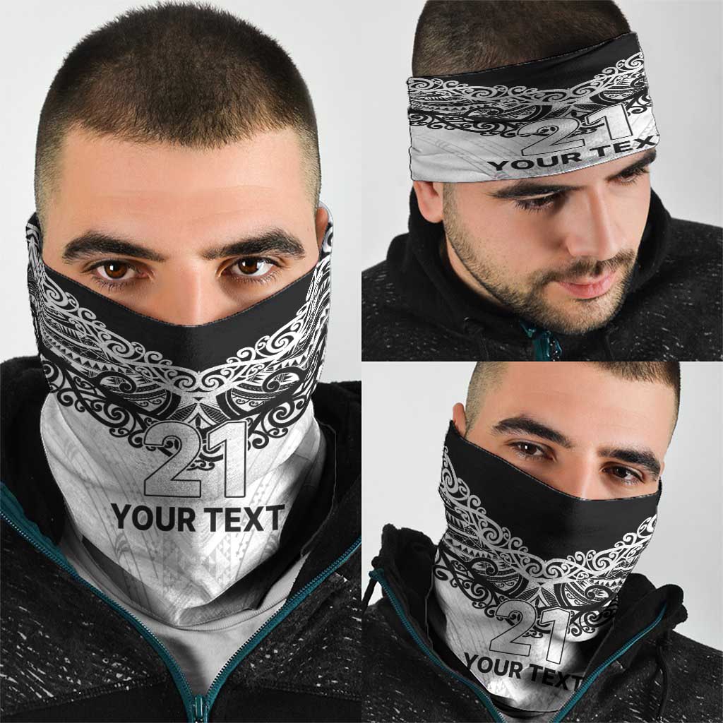 New Zealand Koru Fern Custom Neck Gaiter Simple Taniko Motif - Polynesian Pride