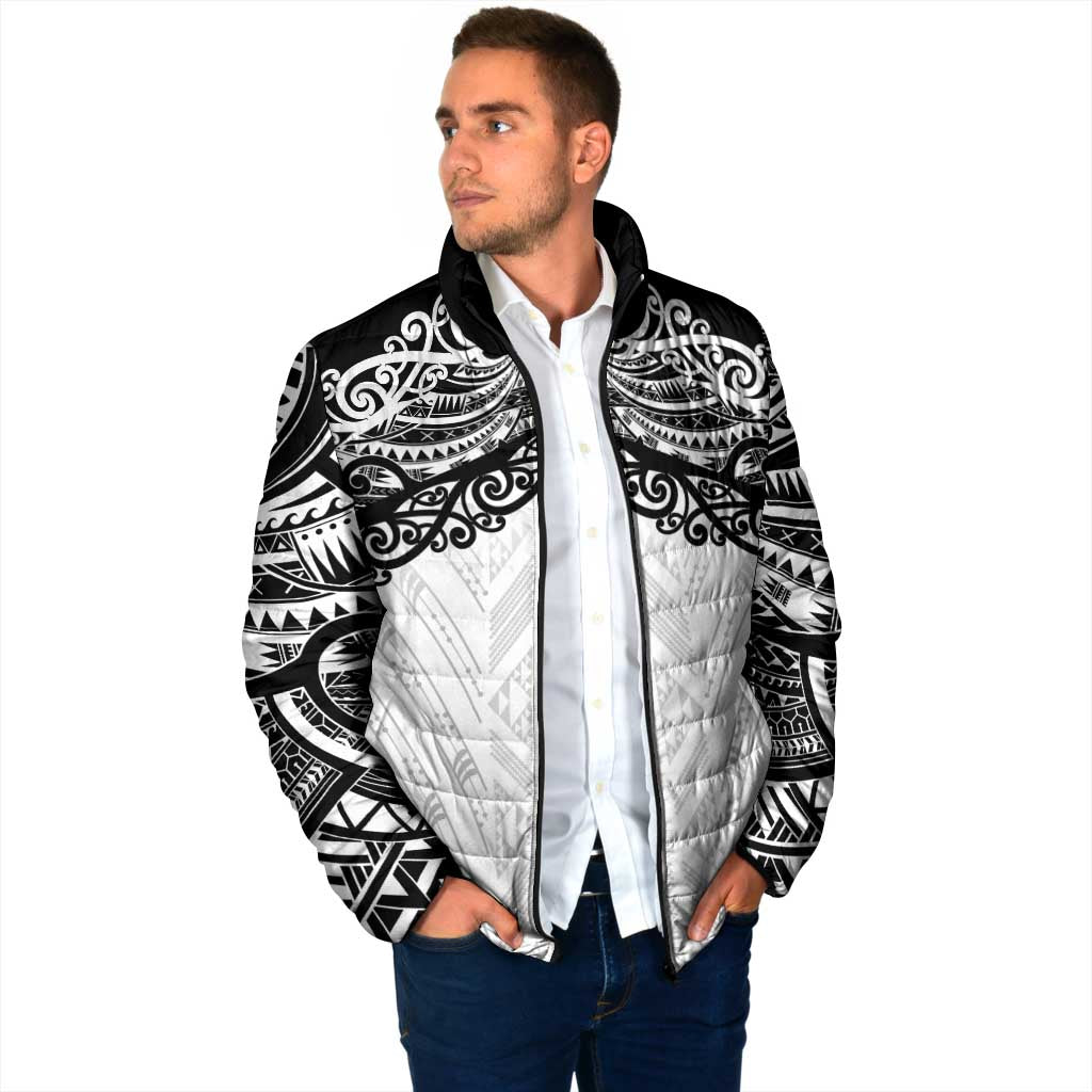 New Zealand Koru Fern Custom Padded Jacket Simple Taniko Motif - Polynesian Pride