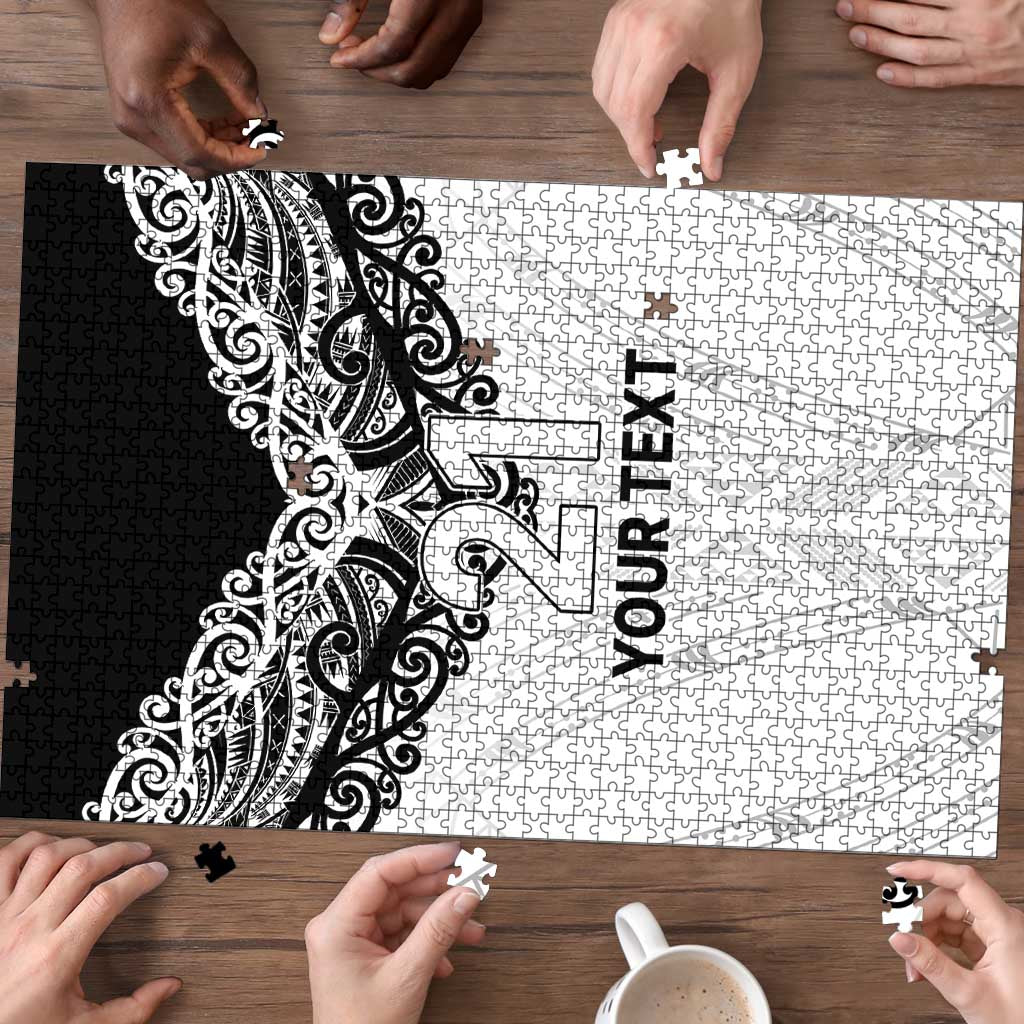 New Zealand Koru Fern Custom Puzzle Simple Taniko Motif - Polynesian Pride