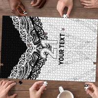 New Zealand Koru Fern Custom Puzzle Simple Taniko Motif - Polynesian Pride