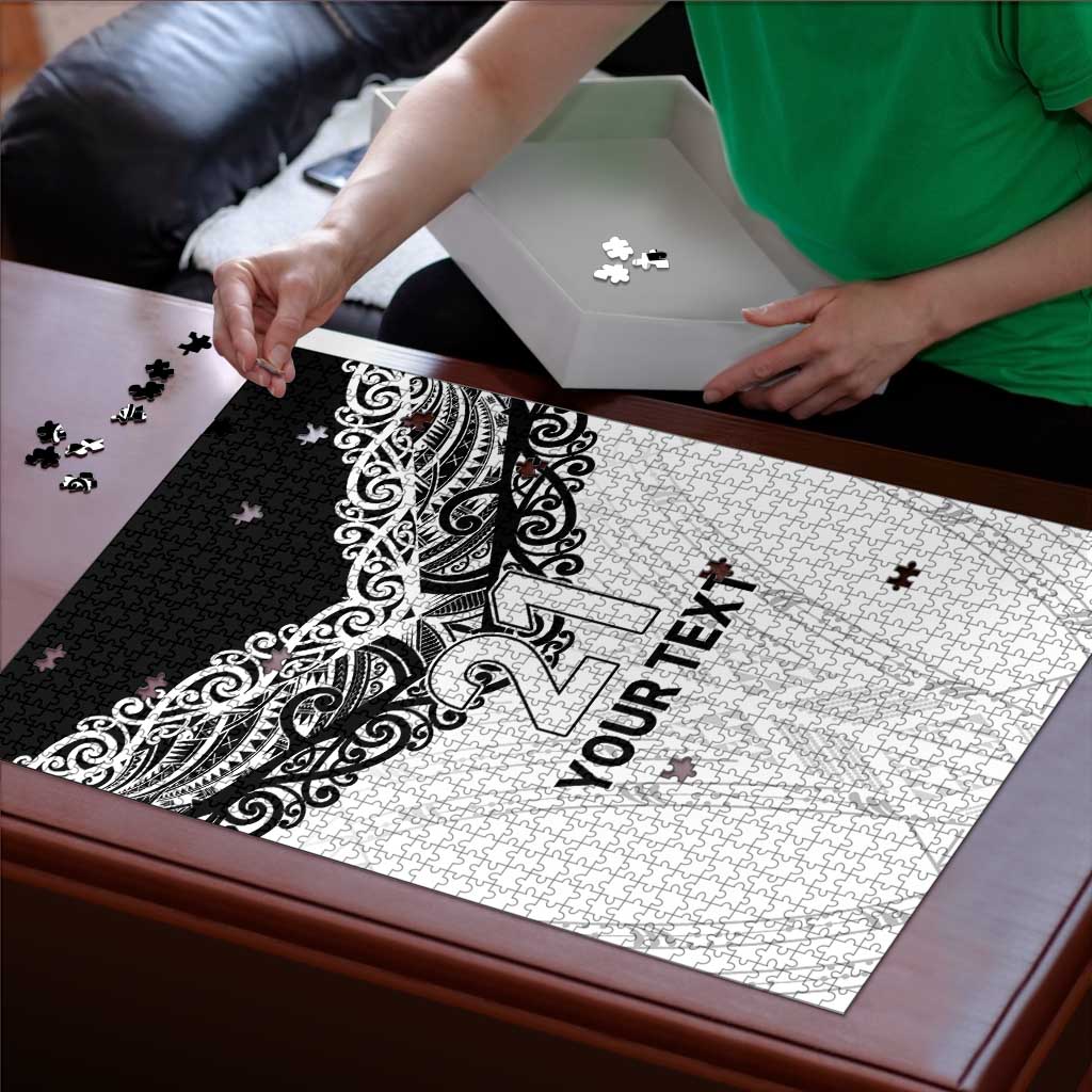 New Zealand Koru Fern Custom Puzzle Simple Taniko Motif - Polynesian Pride