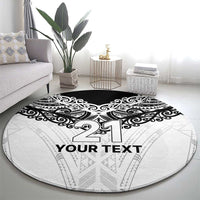 New Zealand Koru Fern Custom Round Carpet Simple Taniko Motif