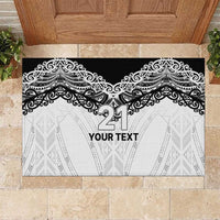 New Zealand Koru Fern Custom Rubber Doormat Simple Taniko Motif