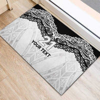 New Zealand Koru Fern Custom Rubber Doormat Simple Taniko Motif