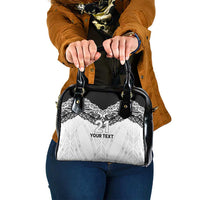 New Zealand Koru Fern Custom Shoulder Handbag Simple Taniko Motif LT9 One Size White - Polynesian Pride