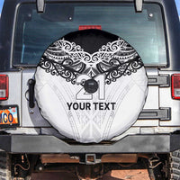 New Zealand Koru Fern Custom Spare Tire Cover Simple Taniko Motif