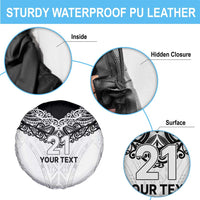 New Zealand Koru Fern Custom Spare Tire Cover Simple Taniko Motif