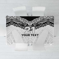 New Zealand Koru Fern Custom Tablecloth Simple Taniko Motif LT9 White - Polynesian Pride