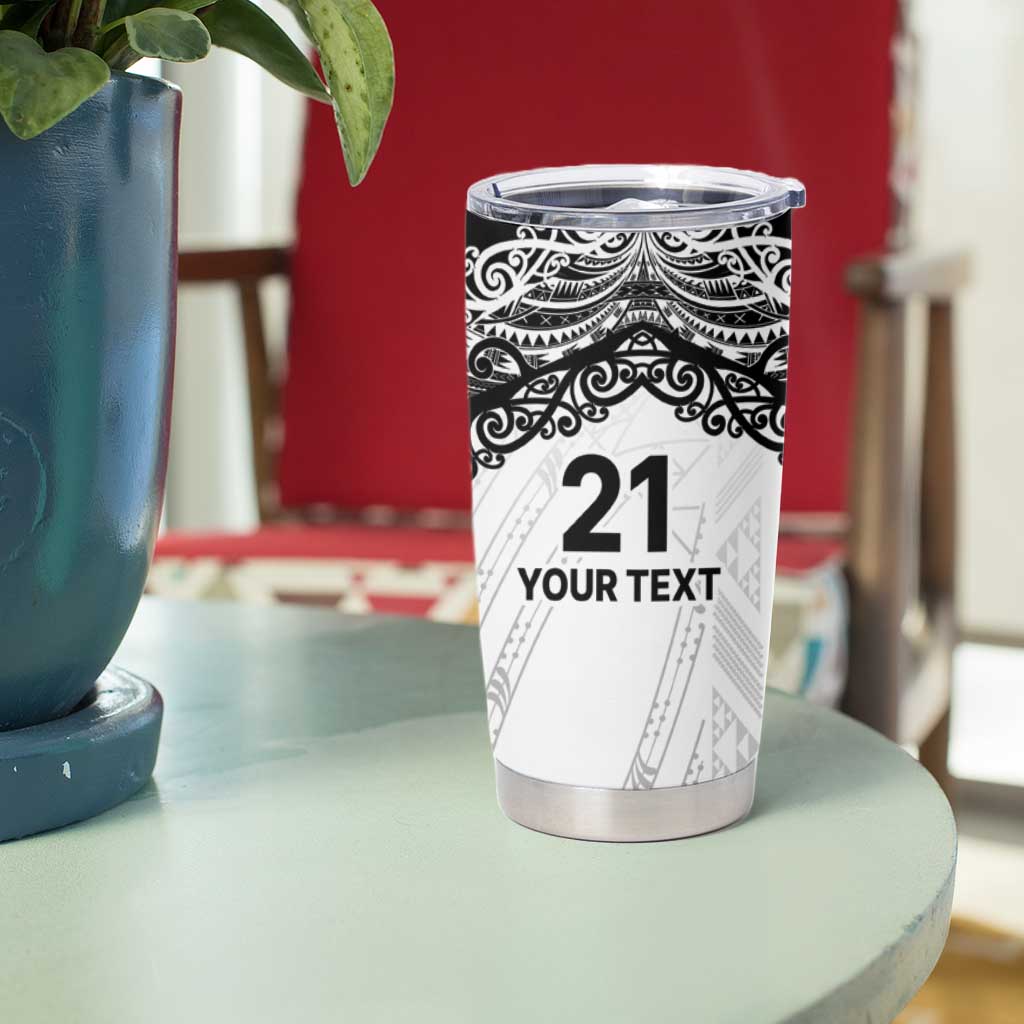 New Zealand Koru Fern Custom Tumbler Cup Simple Taniko Motif LT9 - Polynesian Pride