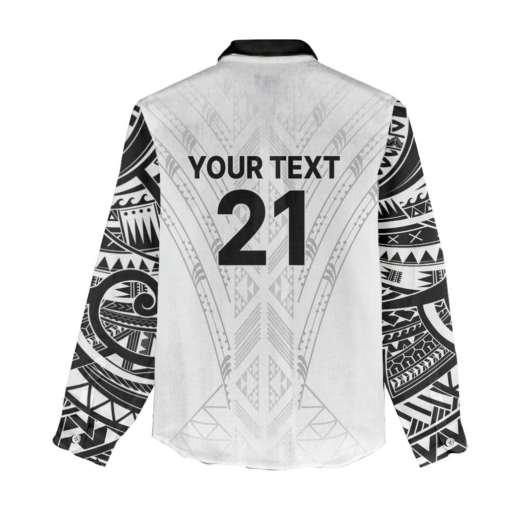 New Zealand Koru Fern Custom Women Casual Shirt Simple Taniko Motif