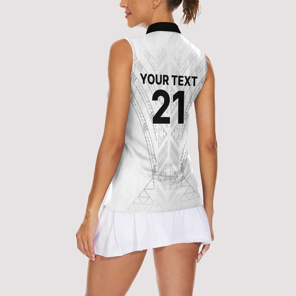 New Zealand Koru Fern Custom Women Sleeveless Polo Shirt Simple Taniko Motif