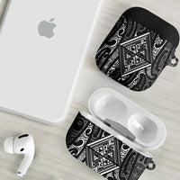 New Zealand Maori Taniko AirPods Case Black Kowhaiwhai Puhoro - Polynesian Pride