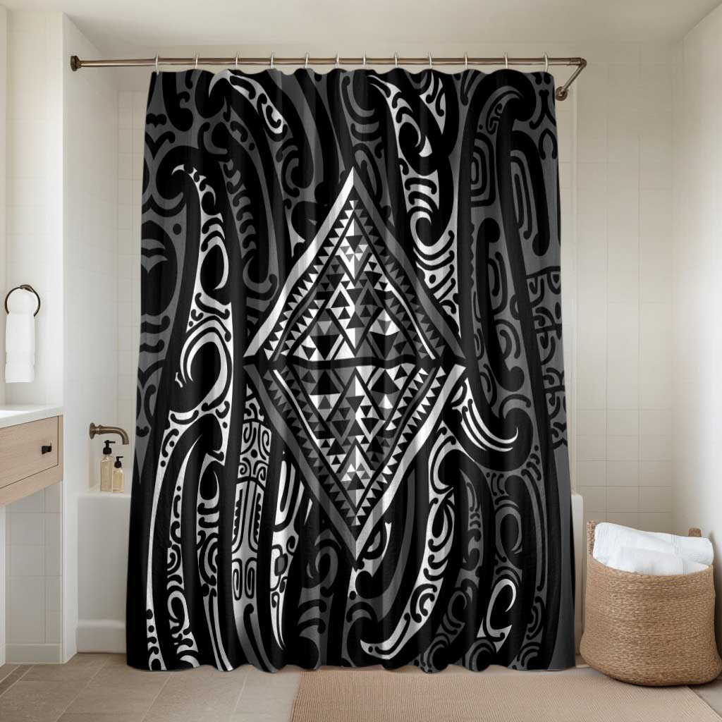 New Zealand Maori Taniko Bathroom Set Black Kowhaiwhai Puhoro - Polynesian Pride
