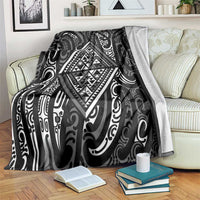 New Zealand Maori Taniko Blanket Black Kowhaiwhai Puhoro LT9 Black - Polynesian Pride