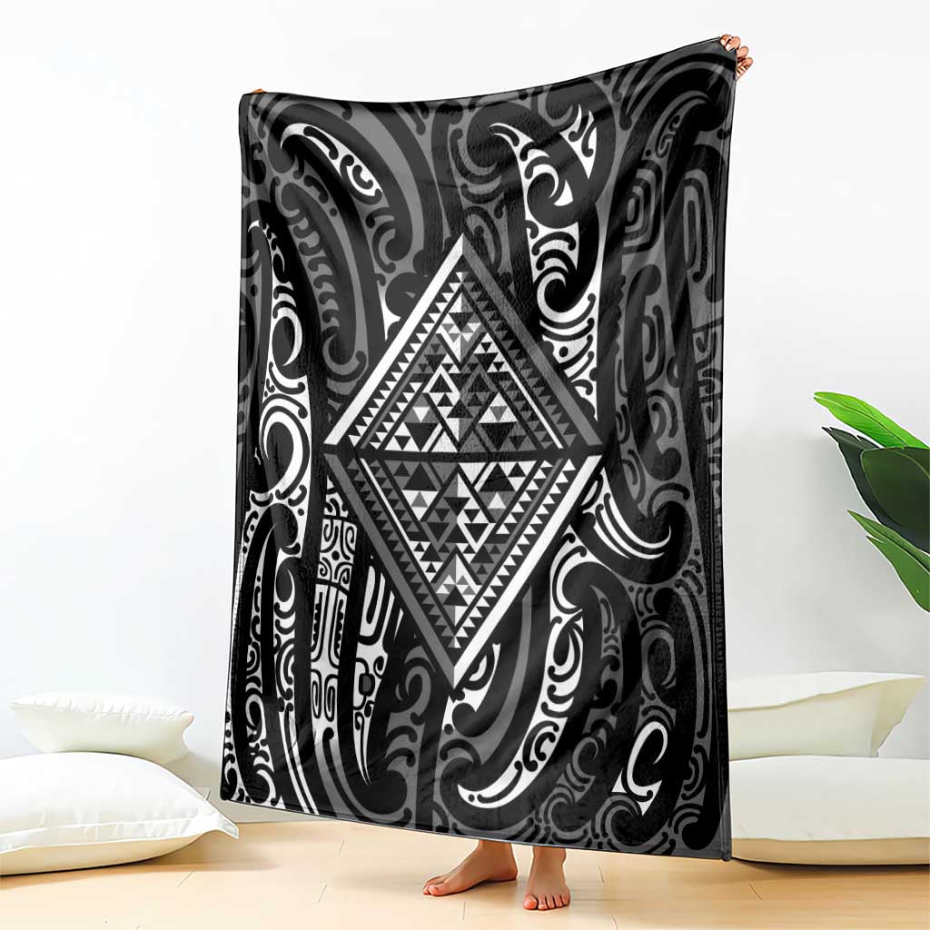 New Zealand Maori Taniko Blanket Black Kowhaiwhai Puhoro LT9 - Polynesian Pride