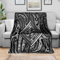 New Zealand Maori Taniko Blanket Black Kowhaiwhai Puhoro LT9 - Polynesian Pride
