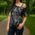 New Zealand Maori Taniko Cross Shoulder Shirt Black Kowhaiwhai Puhoro - Polynesian Pride