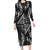 New Zealand Maori Taniko Family Matching Long Sleeve Bodycon Dress and Hawaiian Shirt Black Kowhaiwhai Puhoro