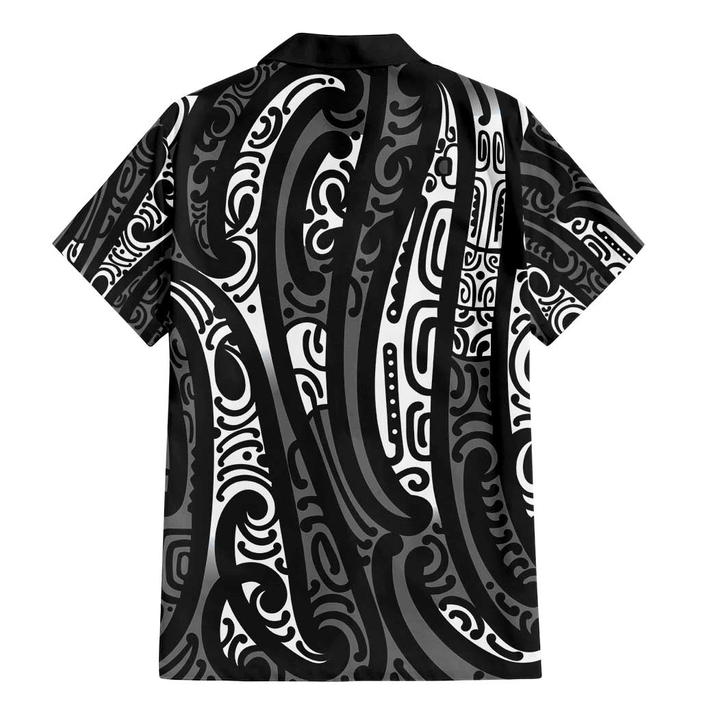 New Zealand Maori Taniko Family Matching Mermaid Dress and Hawaiian Shirt Black Kowhaiwhai Puhoro