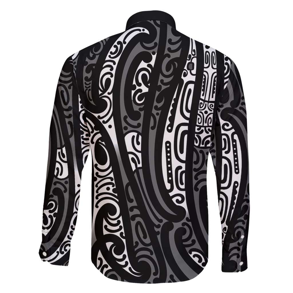 New Zealand Maori Taniko Family Matching Puletasi and Hawaiian Shirt Black Kowhaiwhai Puhoro LT9 - Polynesian Pride