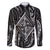 New Zealand Maori Taniko Family Matching Short Sleeve Bodycon Dress and Hawaiian Shirt Black Kowhaiwhai Puhoro