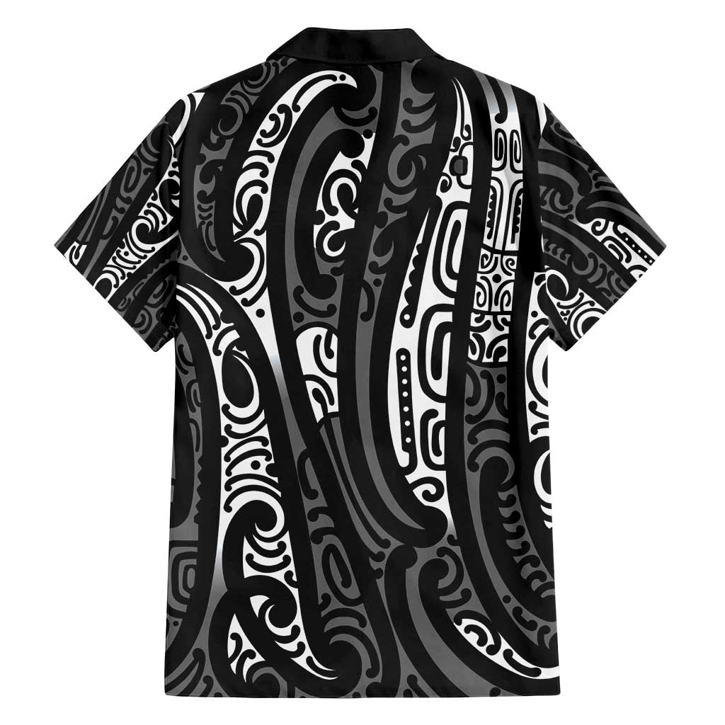 New Zealand Maori Taniko Family Matching Summer Maxi Dress and Hawaiian Shirt Black Kowhaiwhai Puhoro