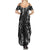 New Zealand Maori Taniko Family Matching Summer Maxi Dress and Hawaiian Shirt Black Kowhaiwhai Puhoro