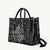 New Zealand Maori Taniko Leather Bag Black Kowhaiwhai Puhoro - Polynesian Pride