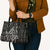New Zealand Maori Taniko Leather Bag Black Kowhaiwhai Puhoro - Polynesian Pride