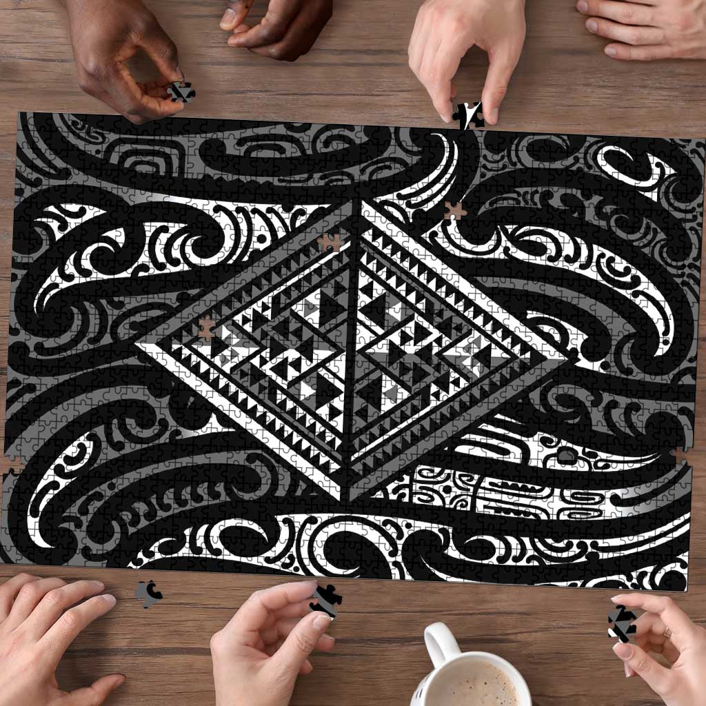 New Zealand Maori Taniko Puzzle Black Kowhaiwhai Puhoro - Polynesian Pride