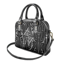 New Zealand Maori Taniko Shoulder Handbag Black Kowhaiwhai Puhoro LT9 - Polynesian Pride