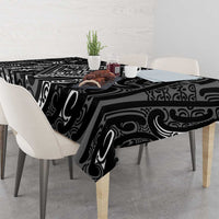 New Zealand Maori Taniko Tablecloth Black Kowhaiwhai Puhoro
