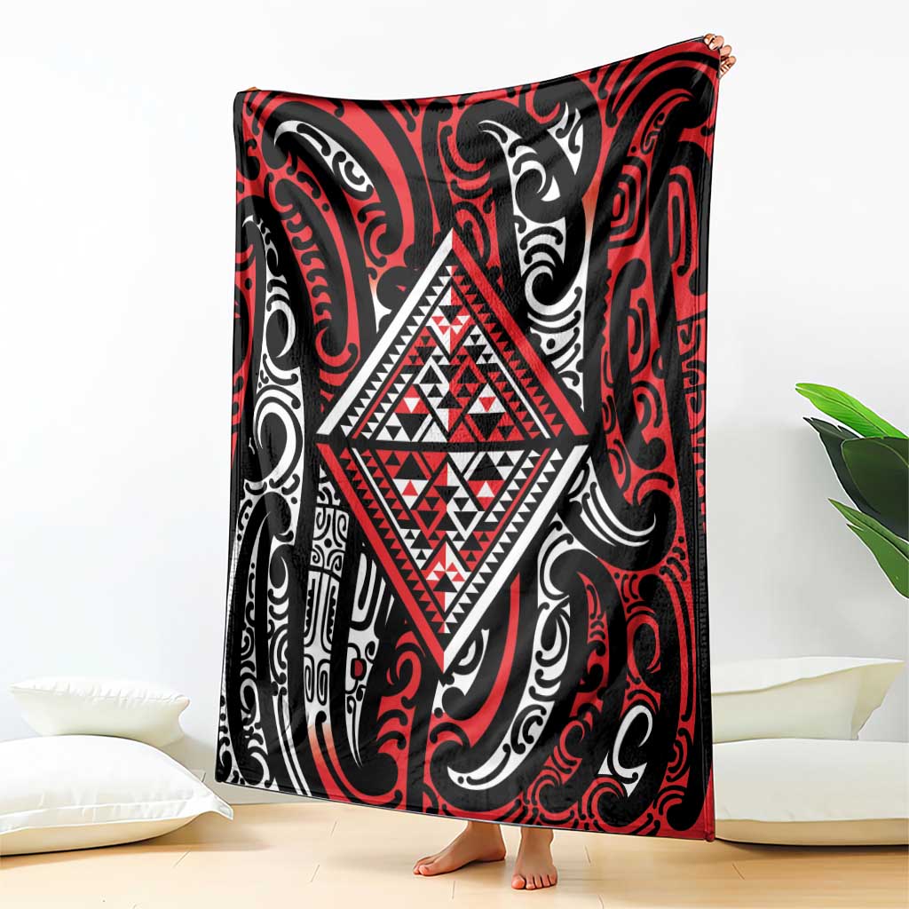 New Zealand Maori Taniko Blanket Red Kowhaiwhai Puhoro LT9 - Polynesian Pride