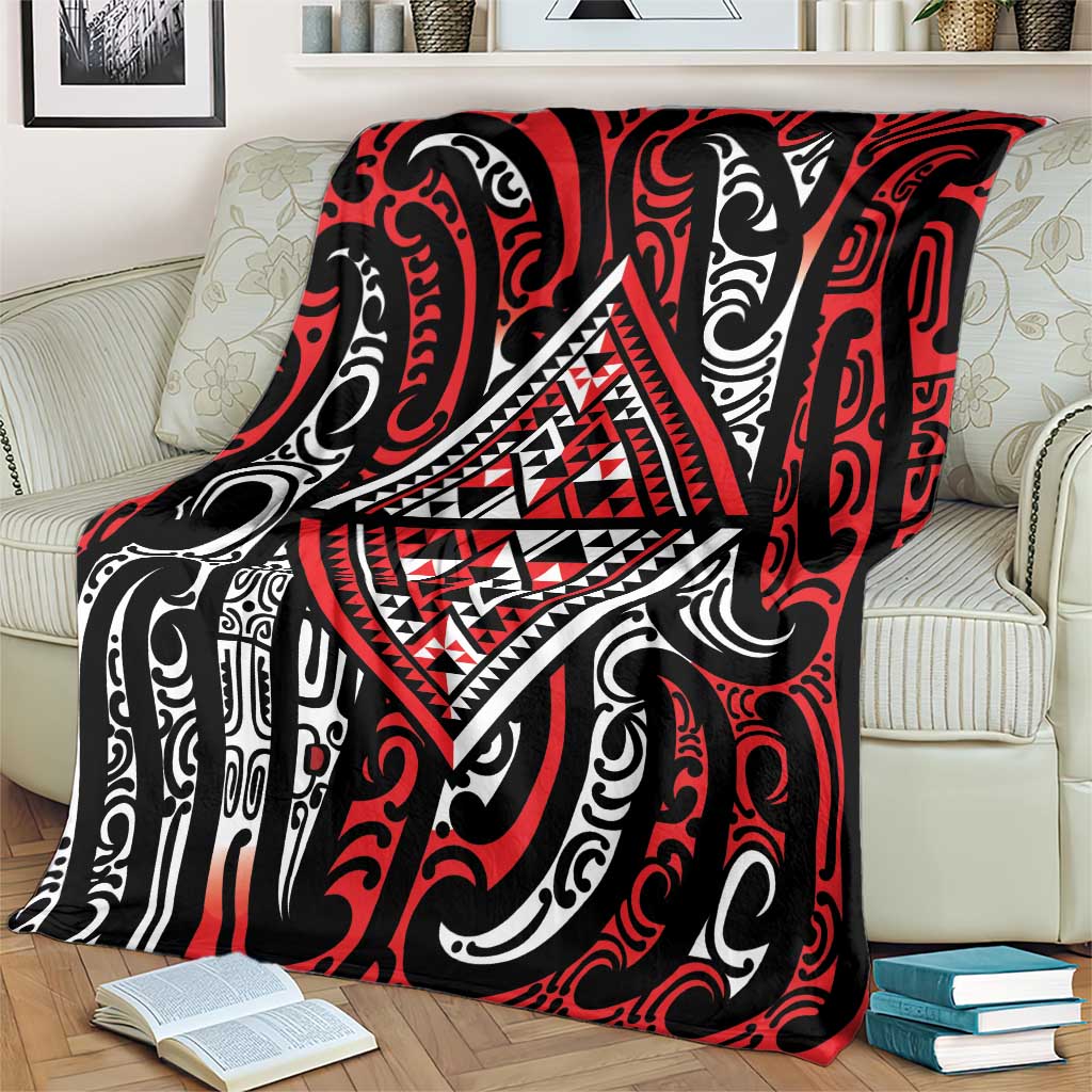 New Zealand Maori Taniko Blanket Red Kowhaiwhai Puhoro LT9 - Polynesian Pride