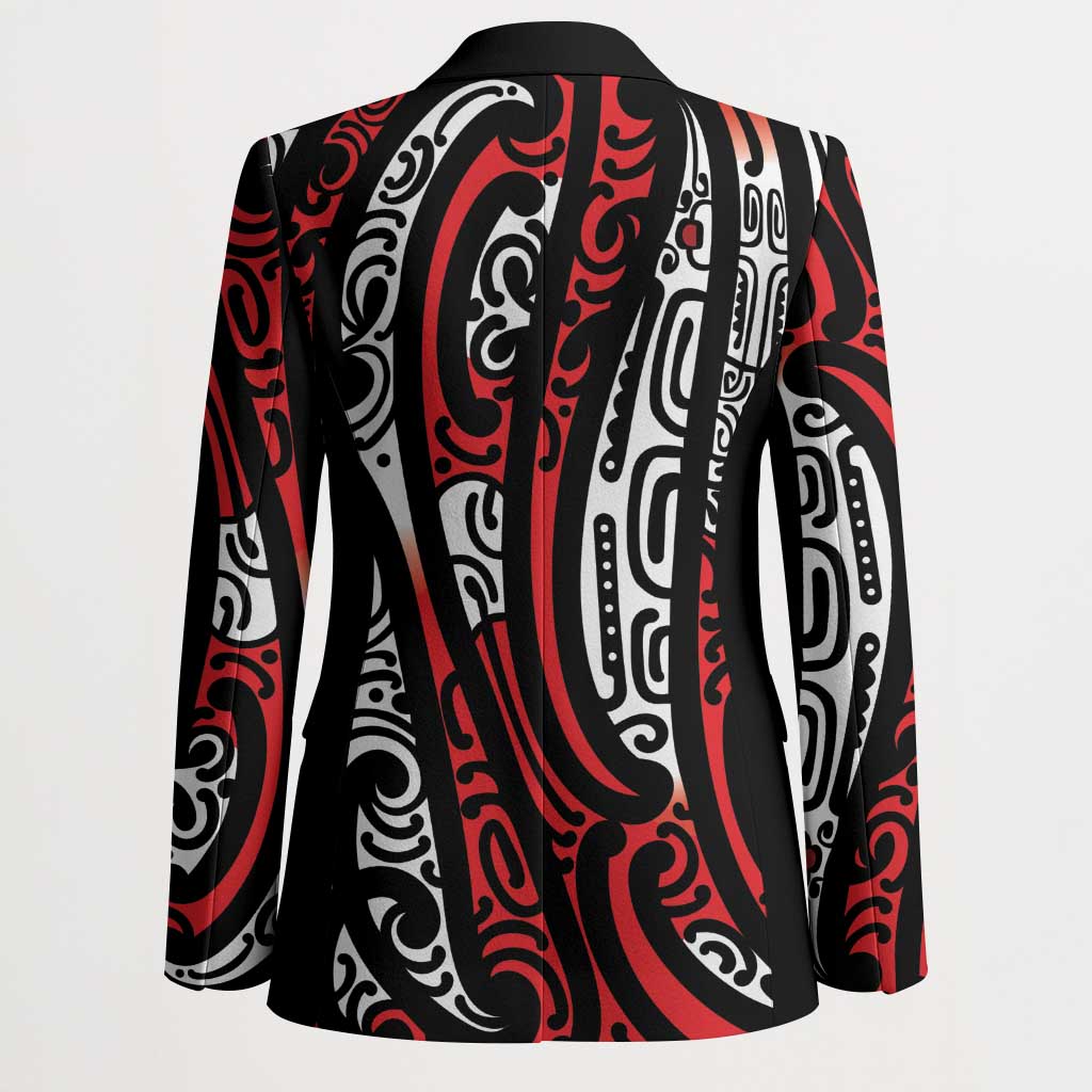New Zealand Maori Taniko Blazer Red Kowhaiwhai Puhoro - Polynesian Pride