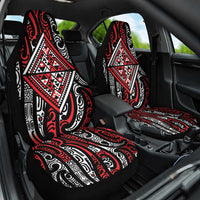 New Zealand Maori Taniko Car Seat Cover Red Kowhaiwhai Puhoro