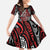 New Zealand Maori Taniko Family Matching Mermaid Dress and Hawaiian Shirt Red Kowhaiwhai Puhoro