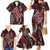 New Zealand Maori Taniko Family Matching Mermaid Dress and Hawaiian Shirt Red Kowhaiwhai Puhoro