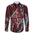 New Zealand Maori Taniko Family Matching Mermaid Dress and Hawaiian Shirt Red Kowhaiwhai Puhoro