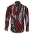 New Zealand Maori Taniko Family Matching Mermaid Dress and Hawaiian Shirt Red Kowhaiwhai Puhoro