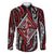 New Zealand Maori Taniko Family Matching Short Sleeve Bodycon Dress and Hawaiian Shirt Red Kowhaiwhai Puhoro