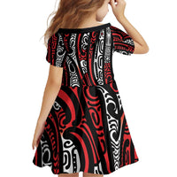 New Zealand Maori Taniko Family Matching Tank Maxi Dress and Hawaiian Shirt Red Kowhaiwhai Puhoro LT9 - Polynesian Pride
