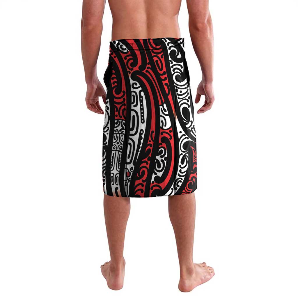 New Zealand Maori Taniko Lavalava Red Kowhaiwhai Puhoro